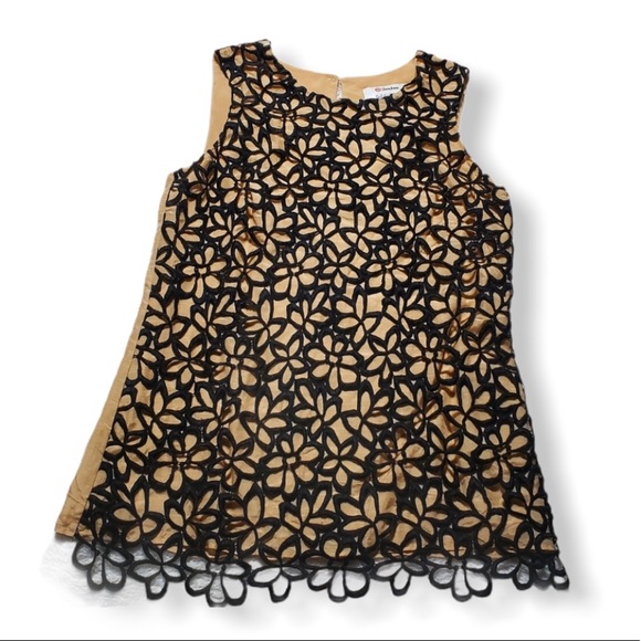 Neiman Marcus Tops - {Neiman Marcus} Tan & Black Lace Overlay